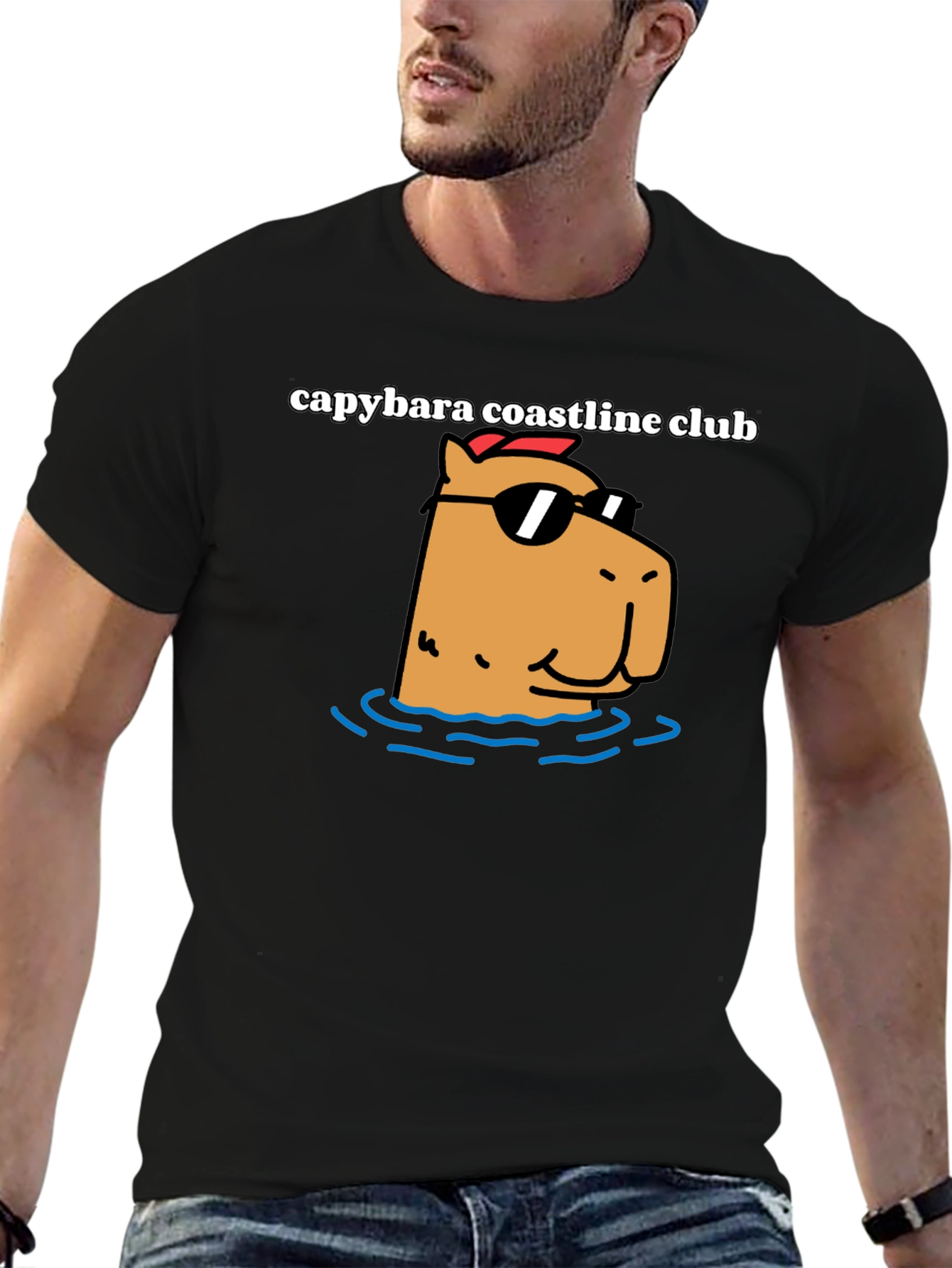 Capybara Coastline Club Graphic Tee
