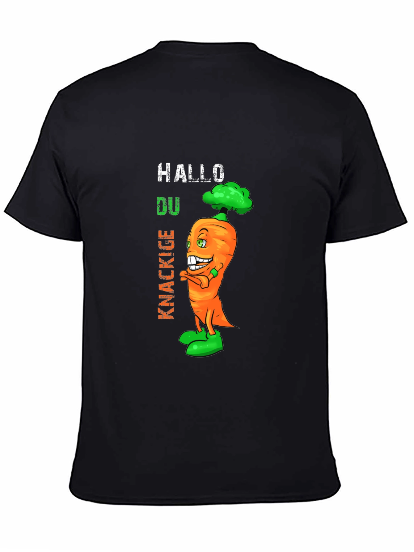 Funny Carrot Graphic T-Shirt - Hallo Du Knackige