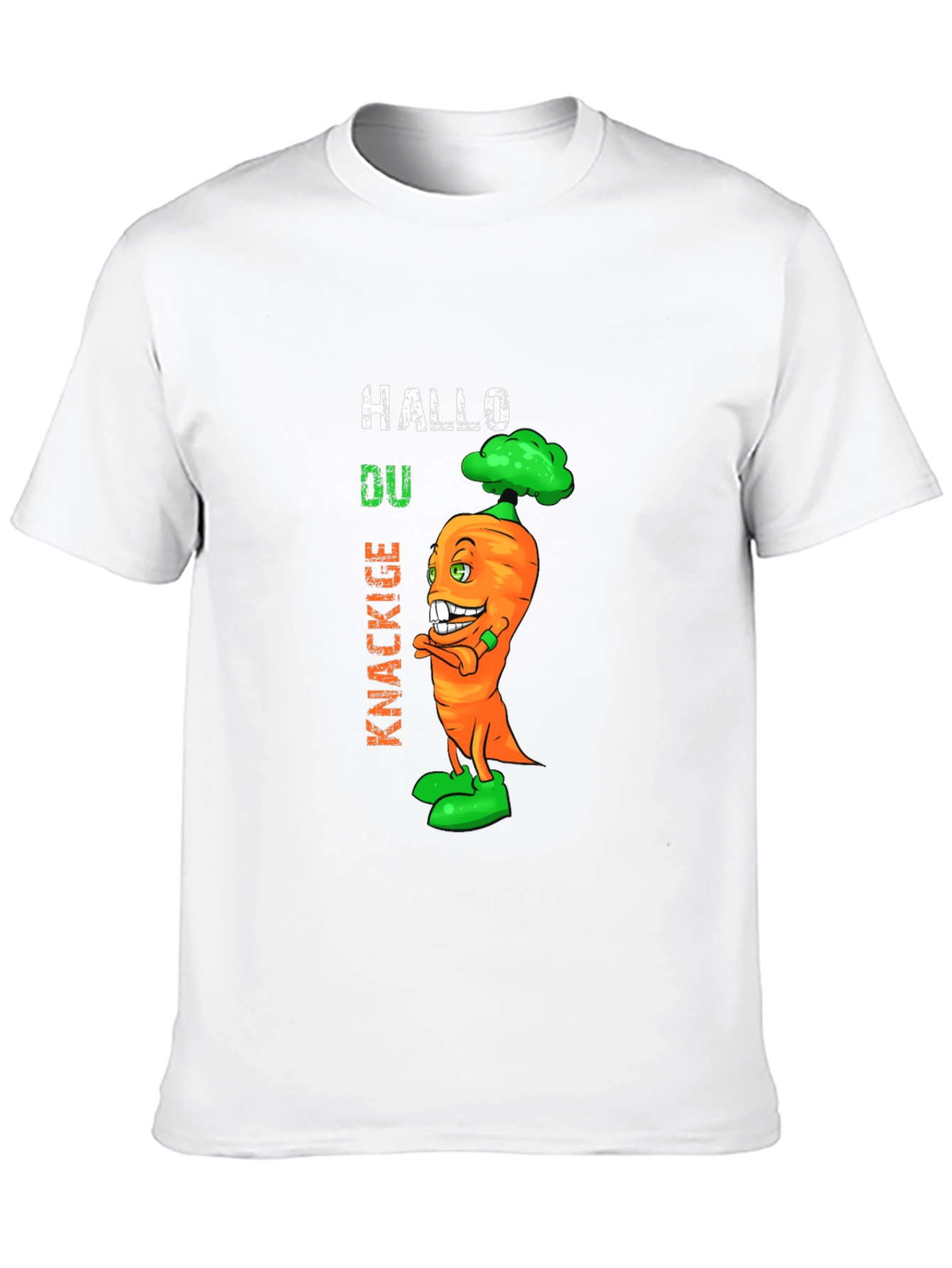 Funny Carrot Graphic T-Shirt - Hallo Du Knackige