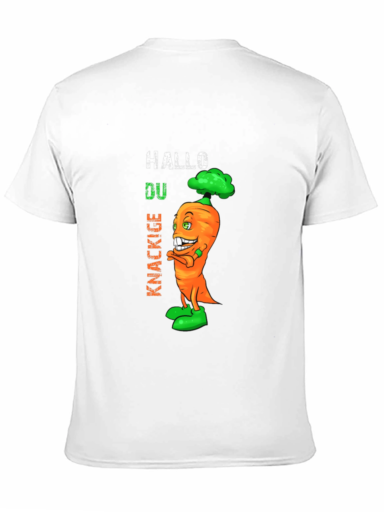 Funny Carrot Graphic T-Shirt - Hallo Du Knackige