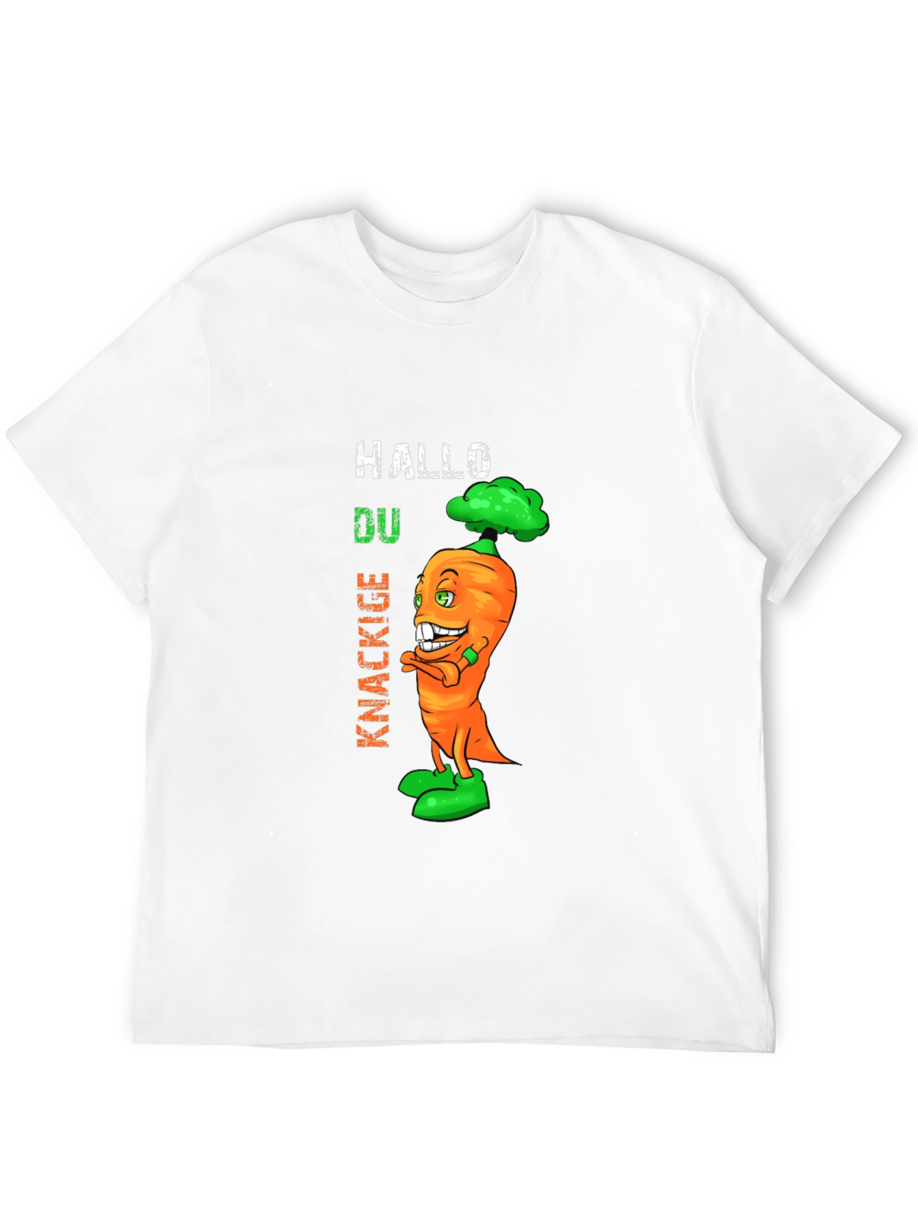 Funny Carrot Graphic T-Shirt - Hallo Du Knackige