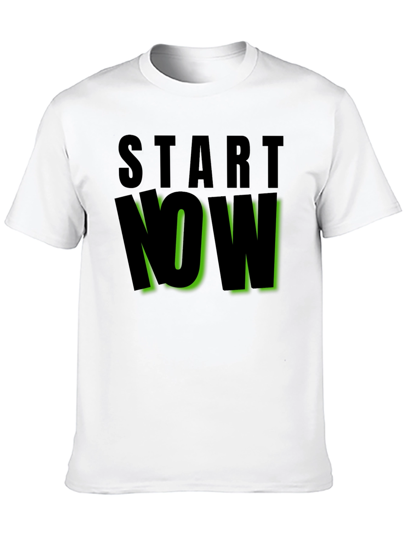 Start Now Black Graphic Tee - Motivational Design
