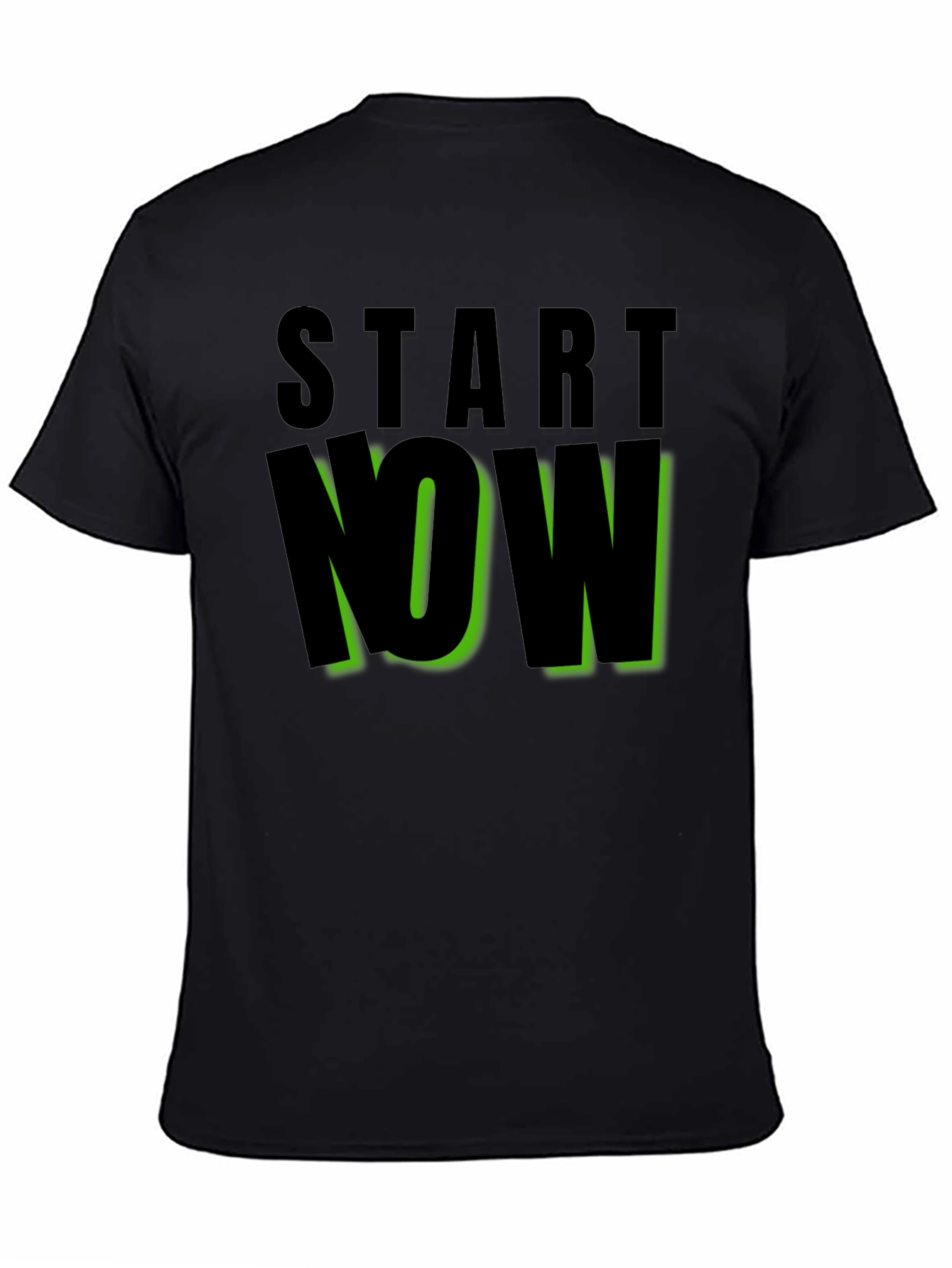 Start Now Black Graphic Tee - Motivational Design