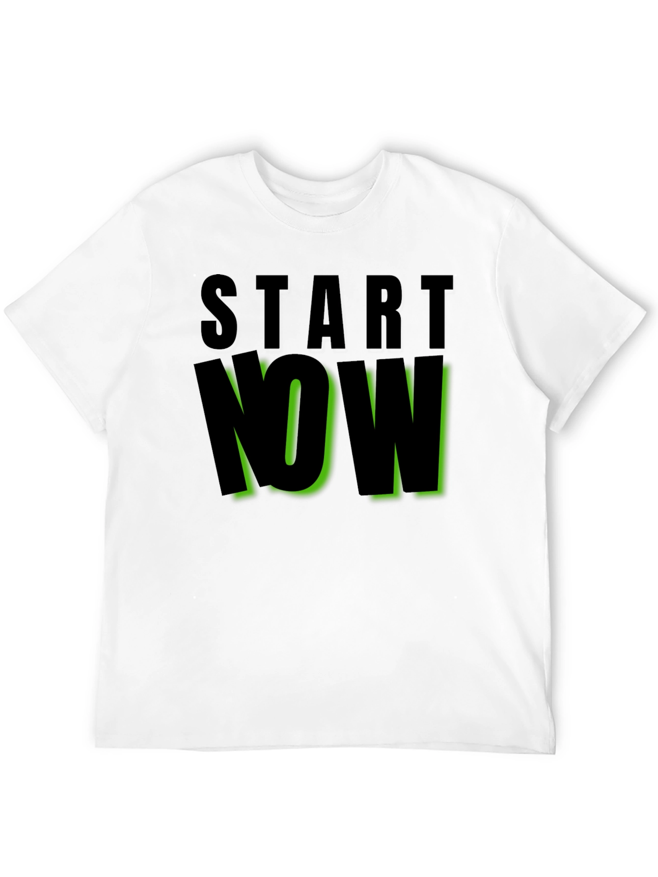 Start Now Black Graphic Tee - Motivational Design