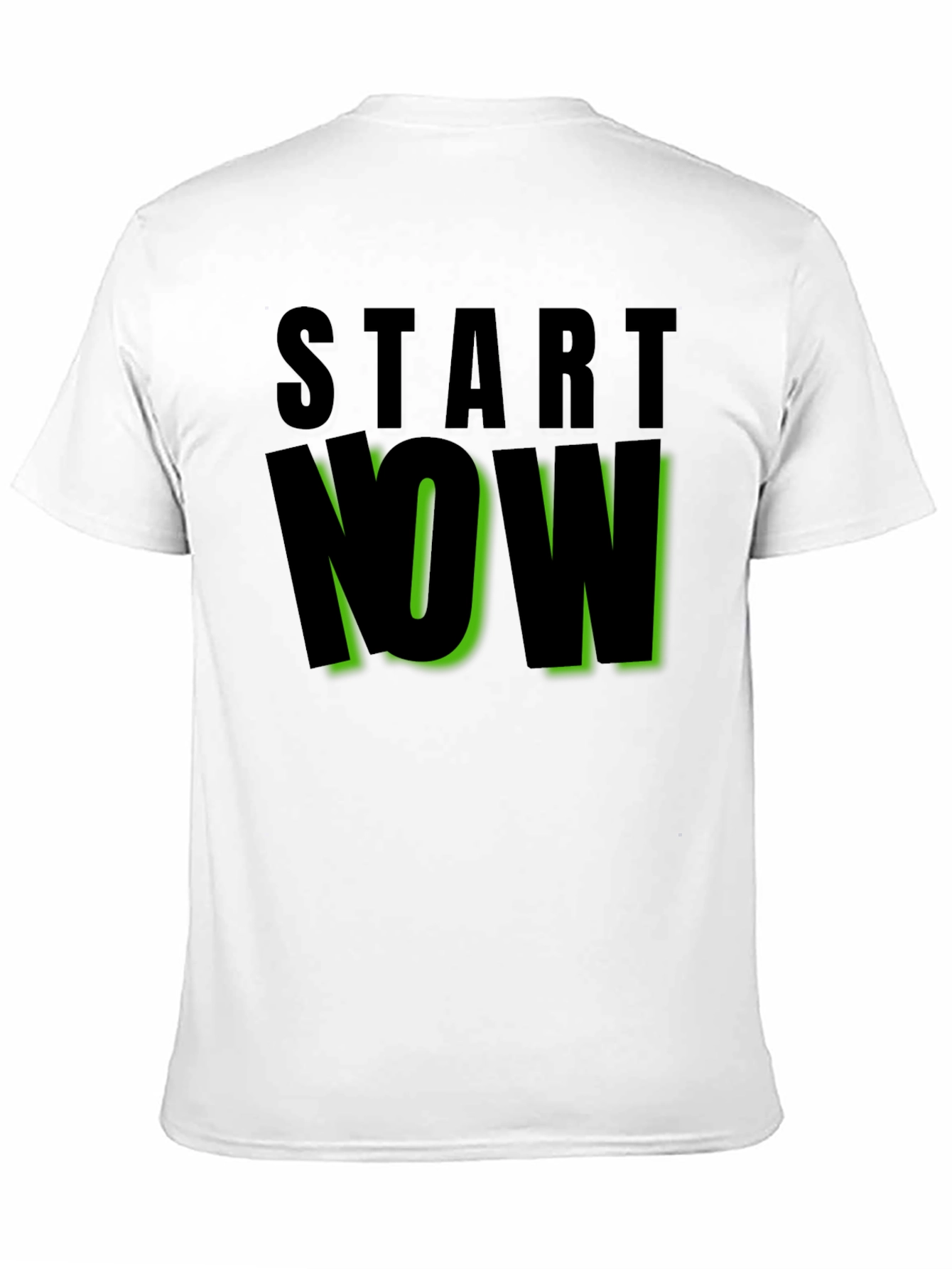 Start Now Black Graphic Tee - Motivational Design