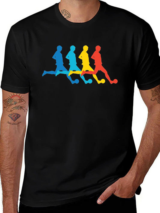 Colorful Soccer Players Graphic T-Shirt