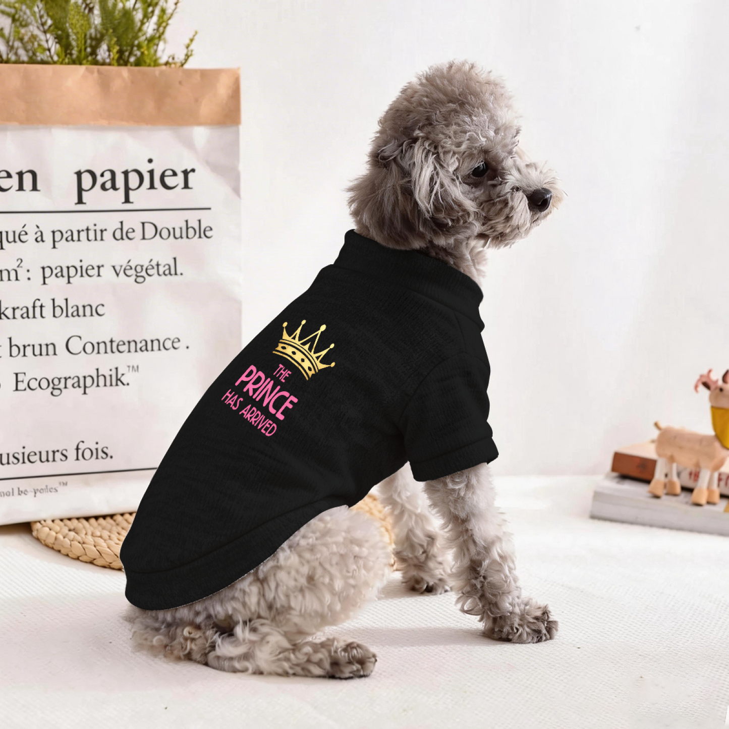 The Prince Has Arrived Cute Crown Dog Warm Sweater