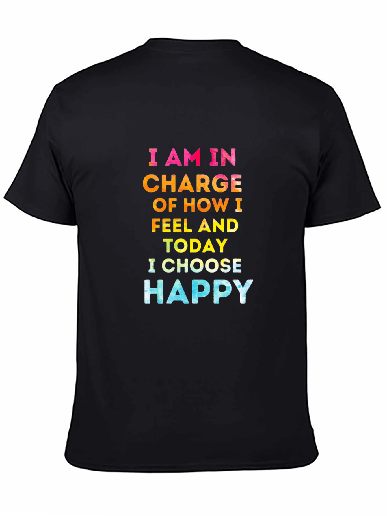 Choose Happy Graphic Tee - Inspirational Black T-Shirt