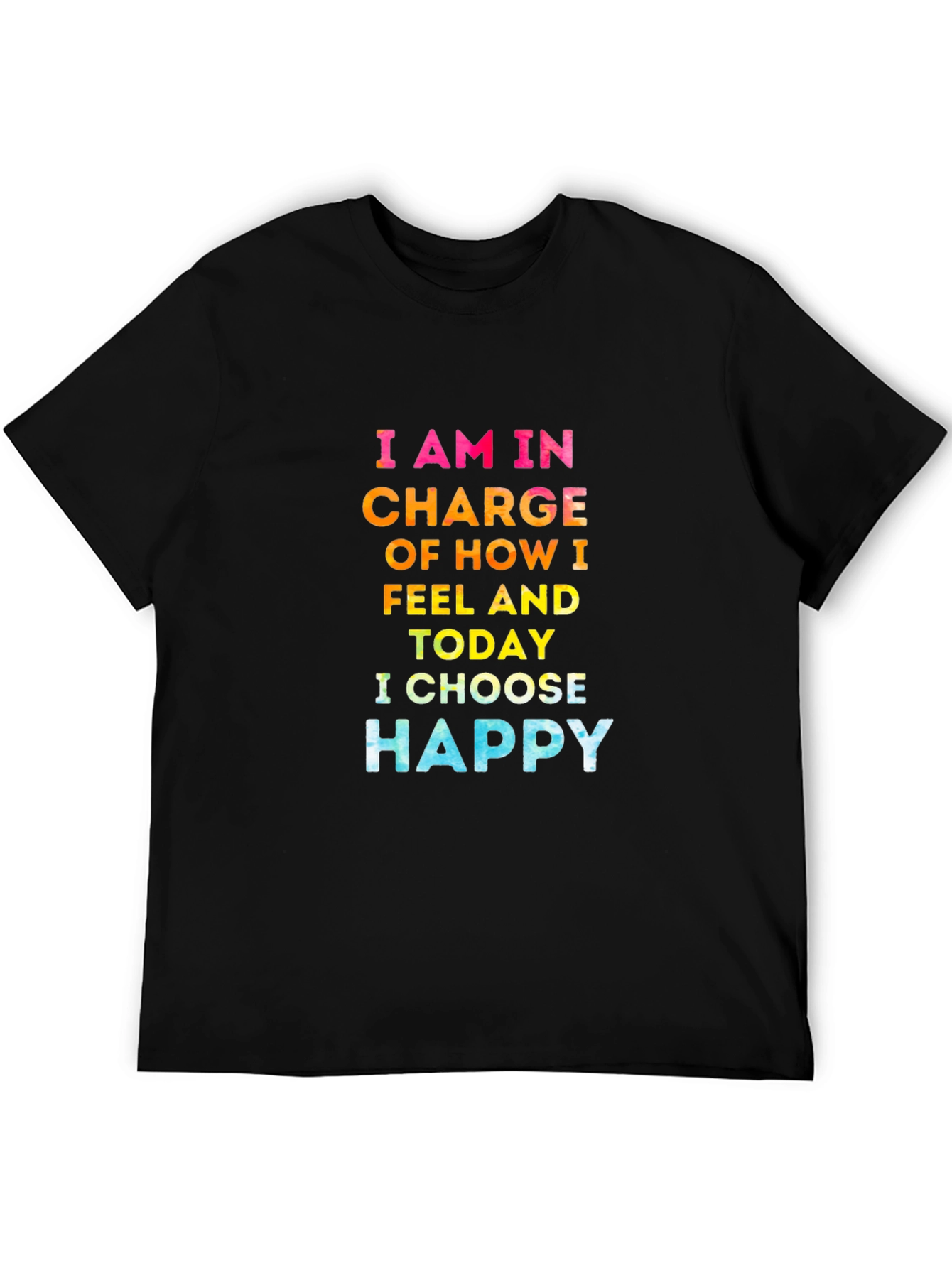 Choose Happy Graphic Tee - Inspirational Black T-Shirt
