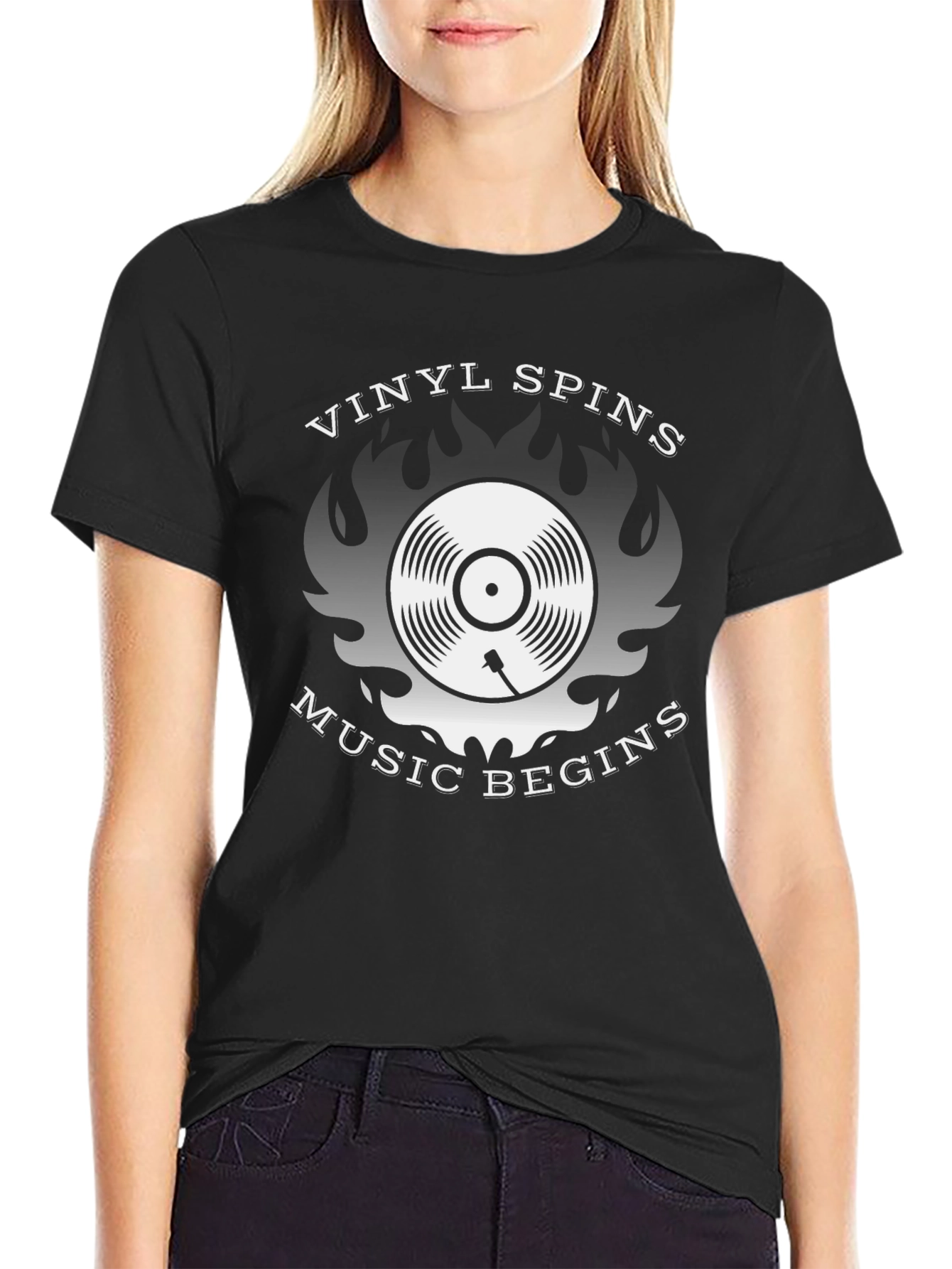 Vinyl Spins Music Begins Graphic T-Shirt