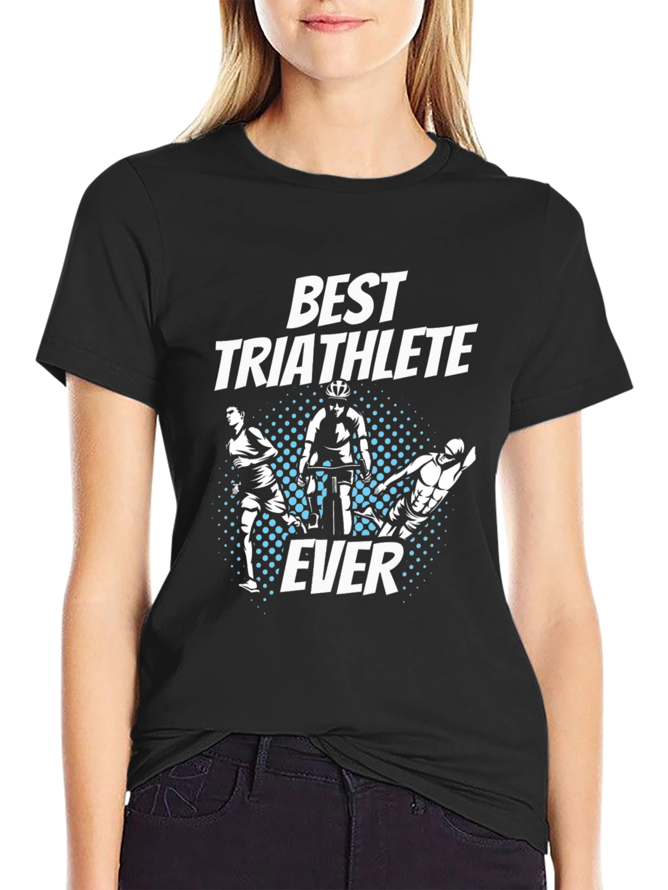 Best Triathlete Ever T-Shirt - Black Cotton Tee