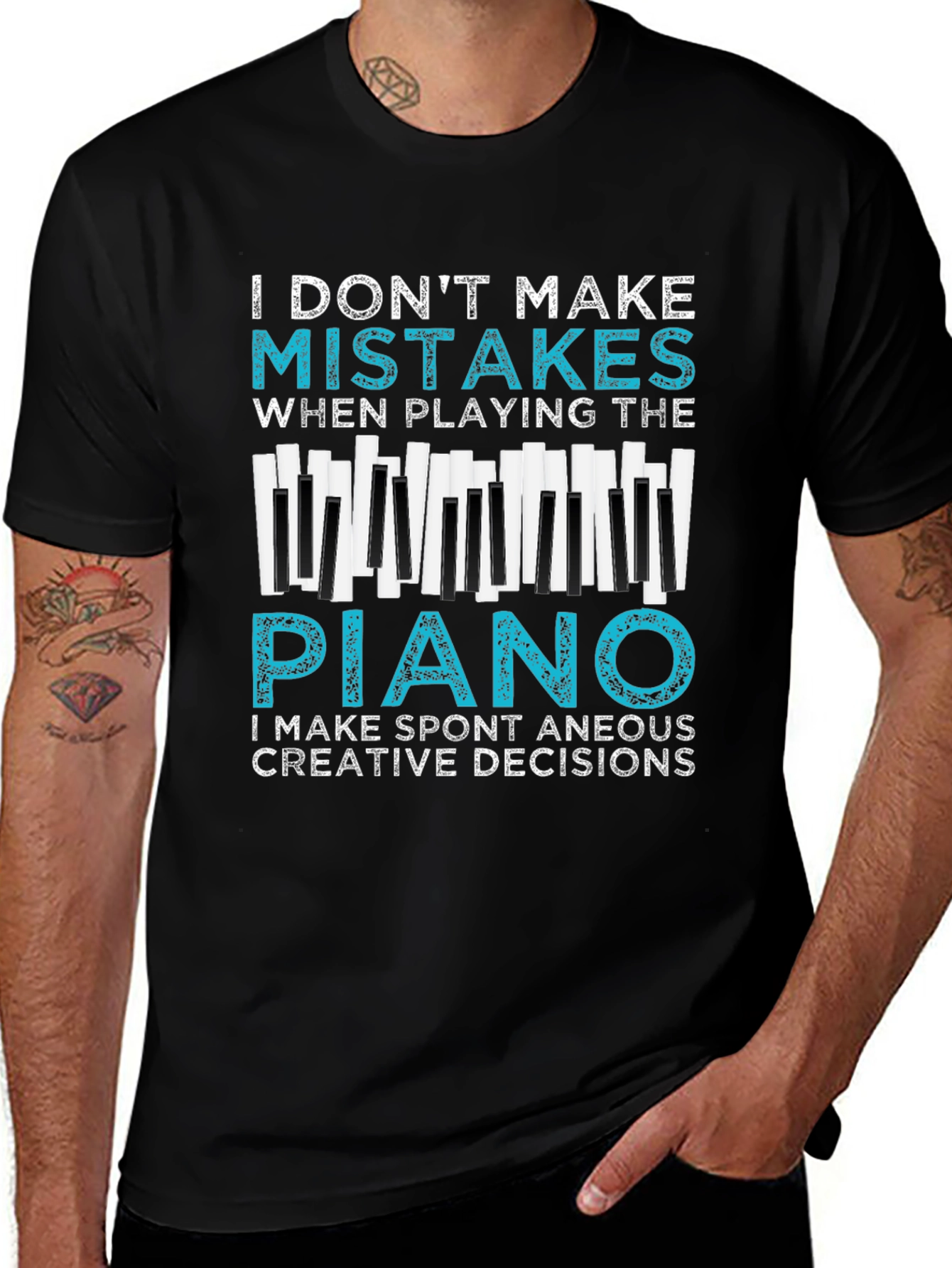 Funny Piano T-Shirt - I Dont Make Mistakes