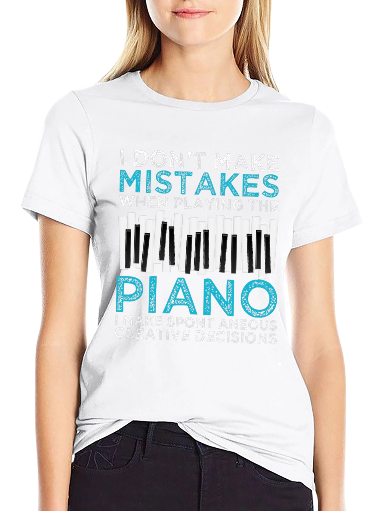 Funny Piano T-Shirt - I Dont Make Mistakes