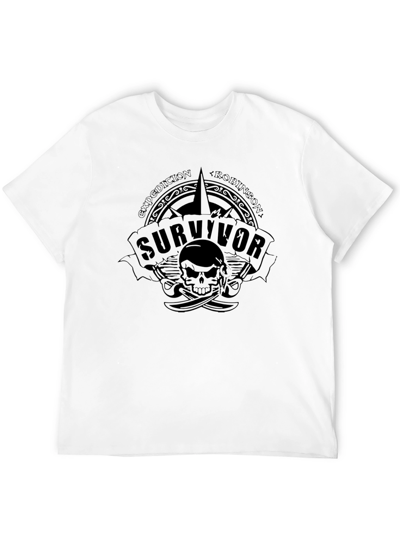 Survivor Skull Graphic Tee - Expedition Robinson Shirt
