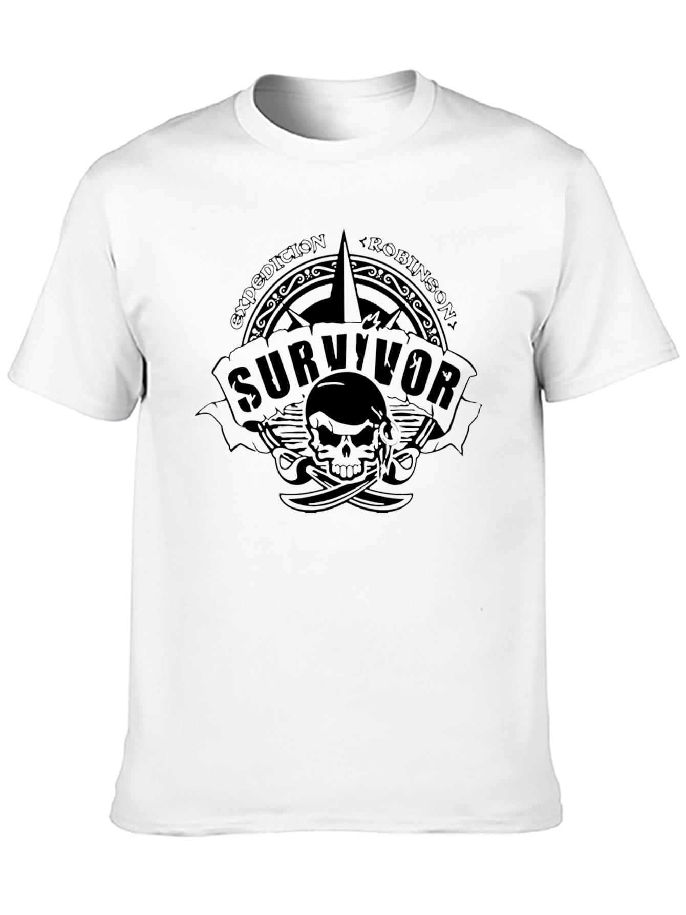 Survivor Skull Graphic Tee - Expedition Robinson Shirt