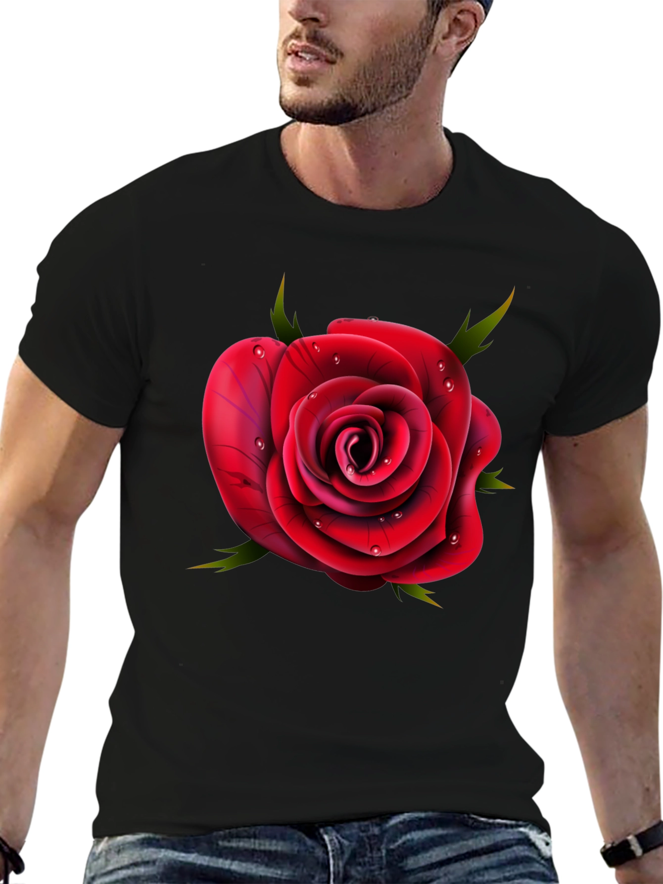 Rose Graphic T-Shirt - Elegant Floral Design