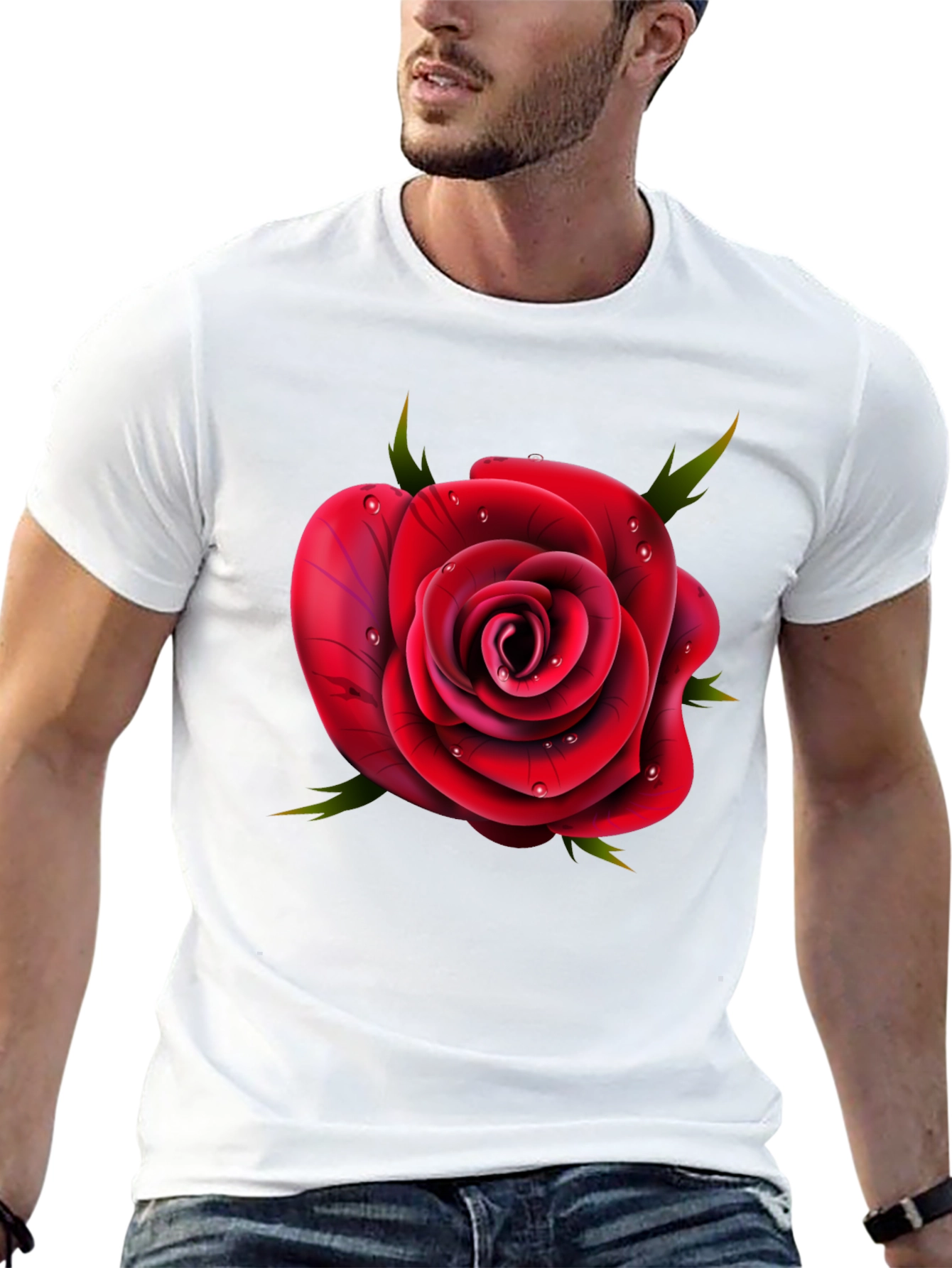 Rose Graphic T-Shirt - Elegant Floral Design
