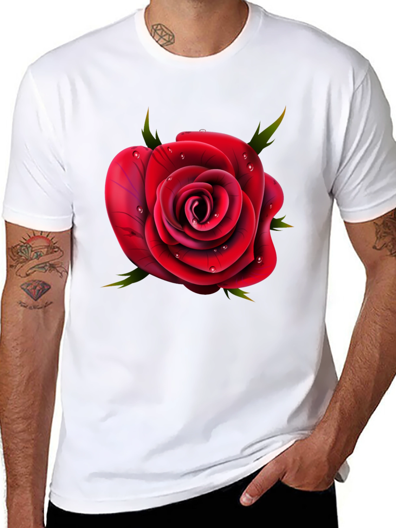 Rose Graphic T-Shirt - Elegant Floral Design