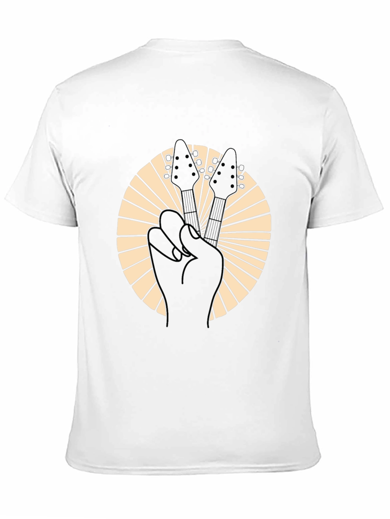Rock On Black Guitar Peace Sign T-Shirt