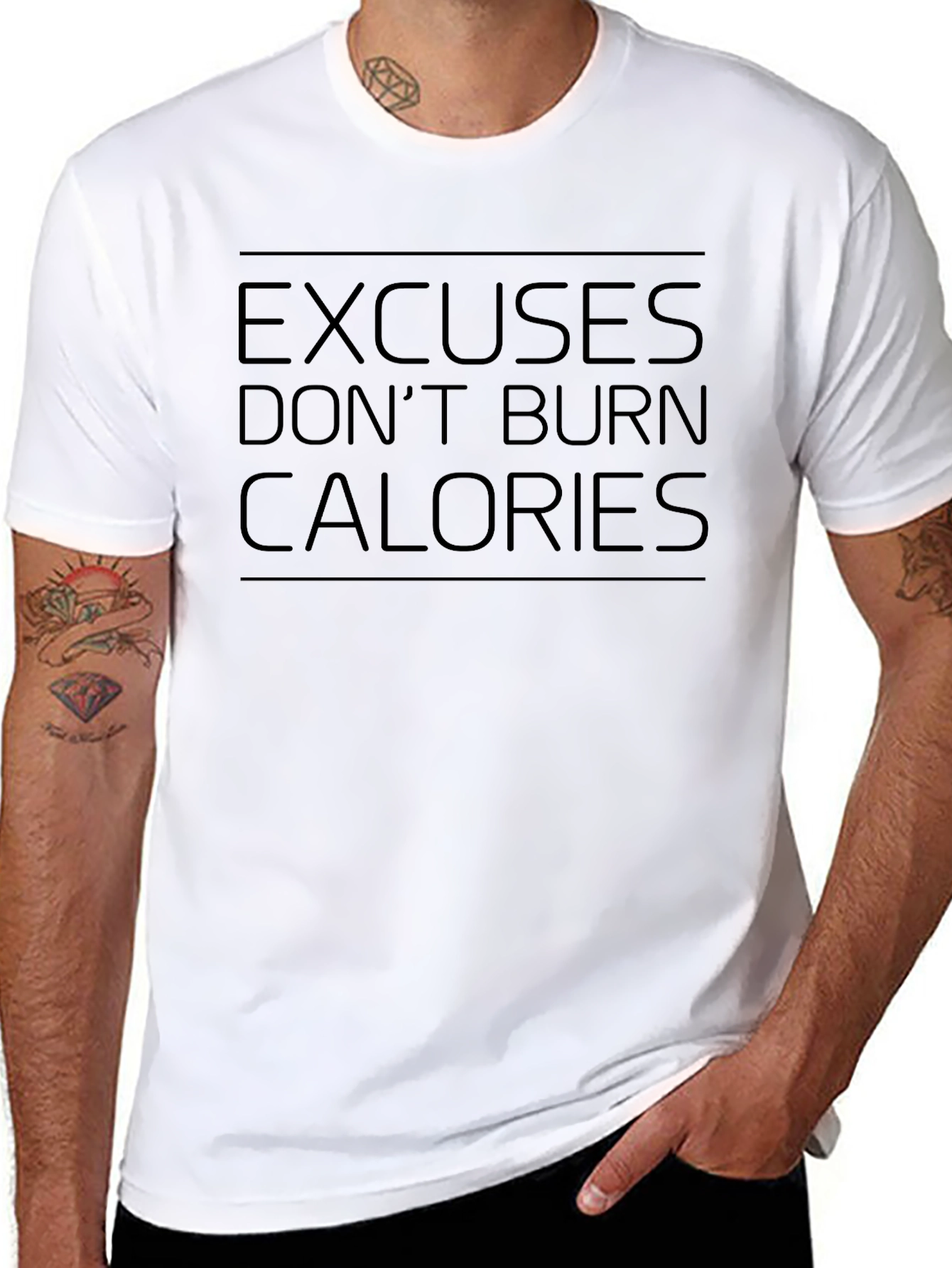 Excuses Dont Burn Calories Mens T-Shirt