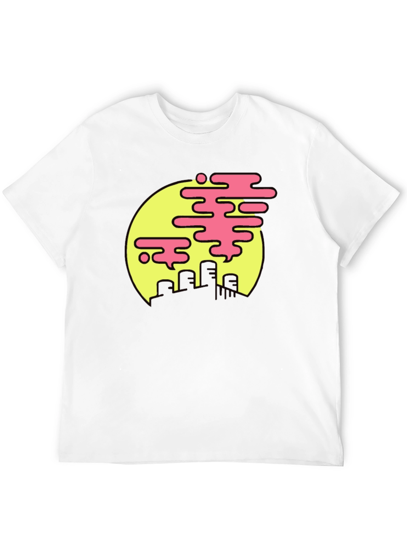 Retro Cityscape Tee - Pink Cloud Design