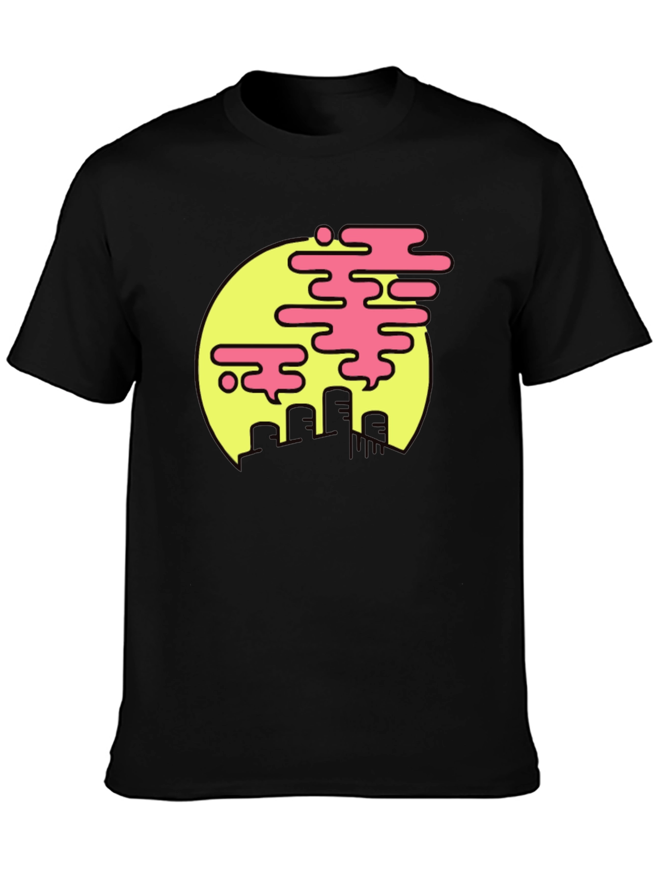 Retro Cityscape Tee - Pink Cloud Design