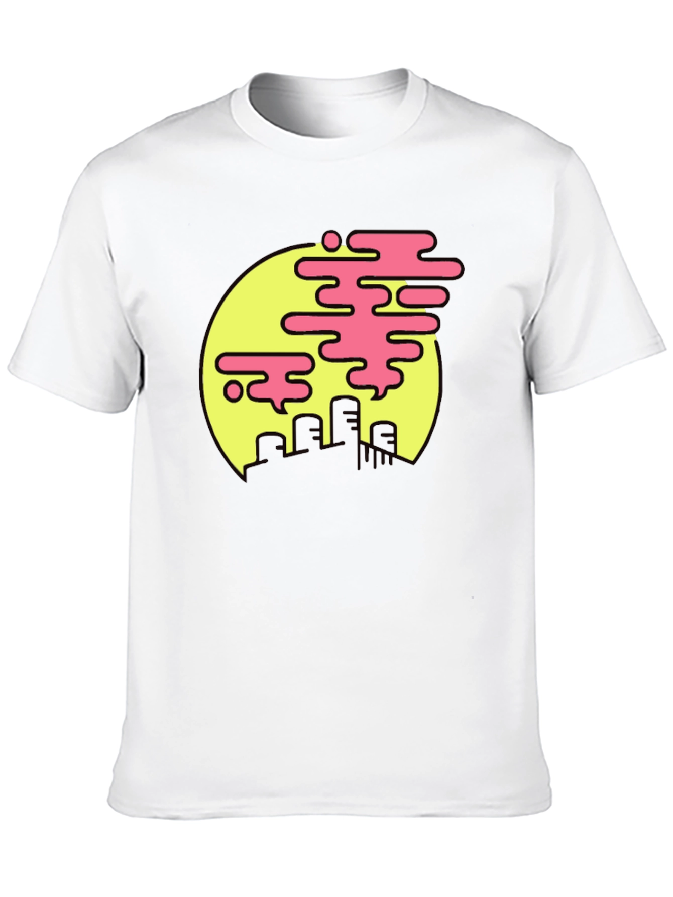 Retro Cityscape Tee - Pink Cloud Design