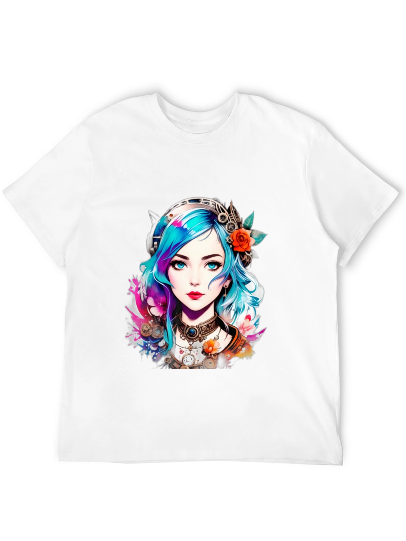 Steampunk Anime Girl Graphic Tee