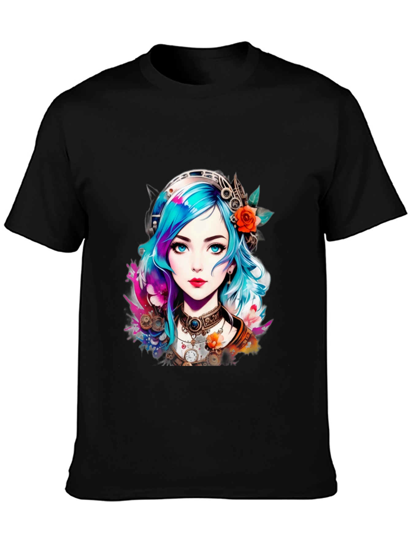 Steampunk Anime Girl Graphic Tee