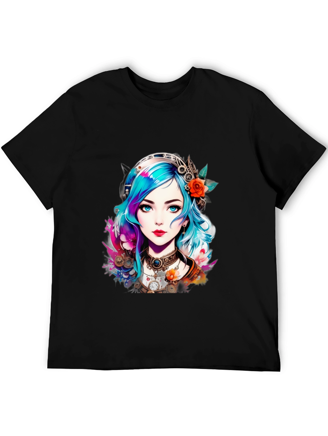 Steampunk Anime Girl Graphic Tee