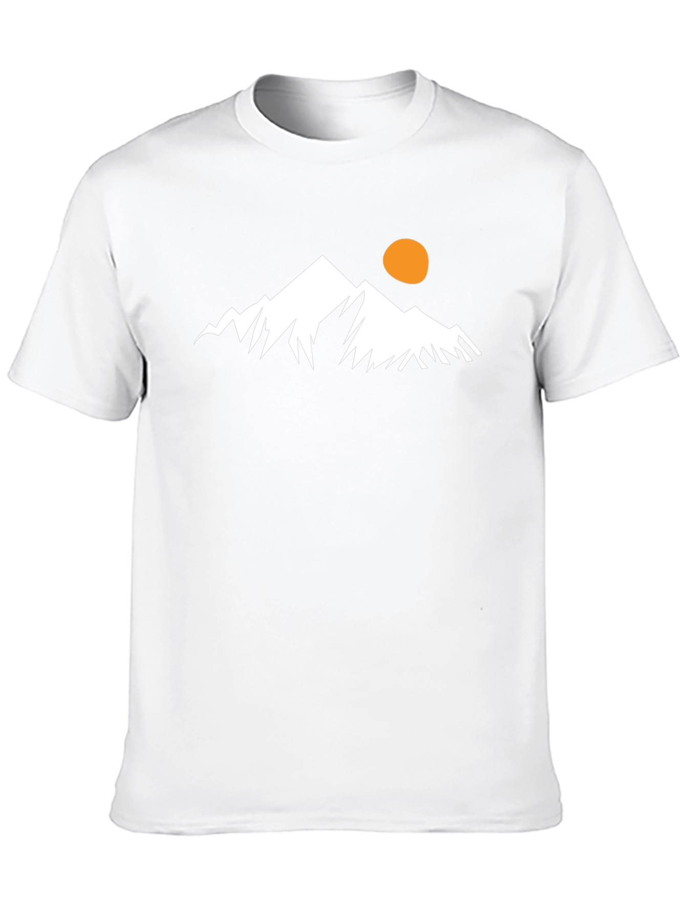 Mountain Peak Graphic Tee - Black Cotton Casual T-Shirt