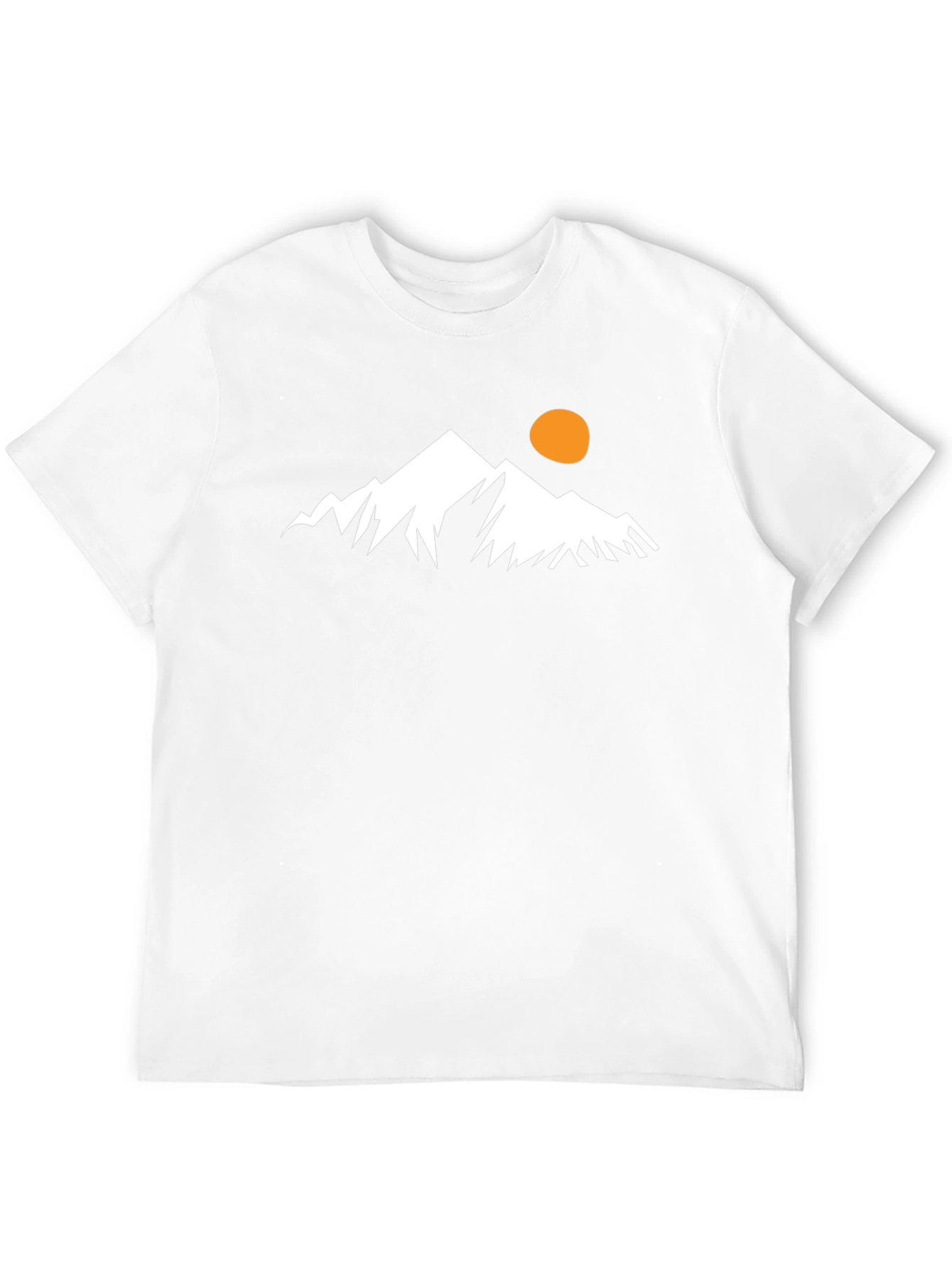 Mountain Peak Graphic Tee - Black Cotton Casual T-Shirt