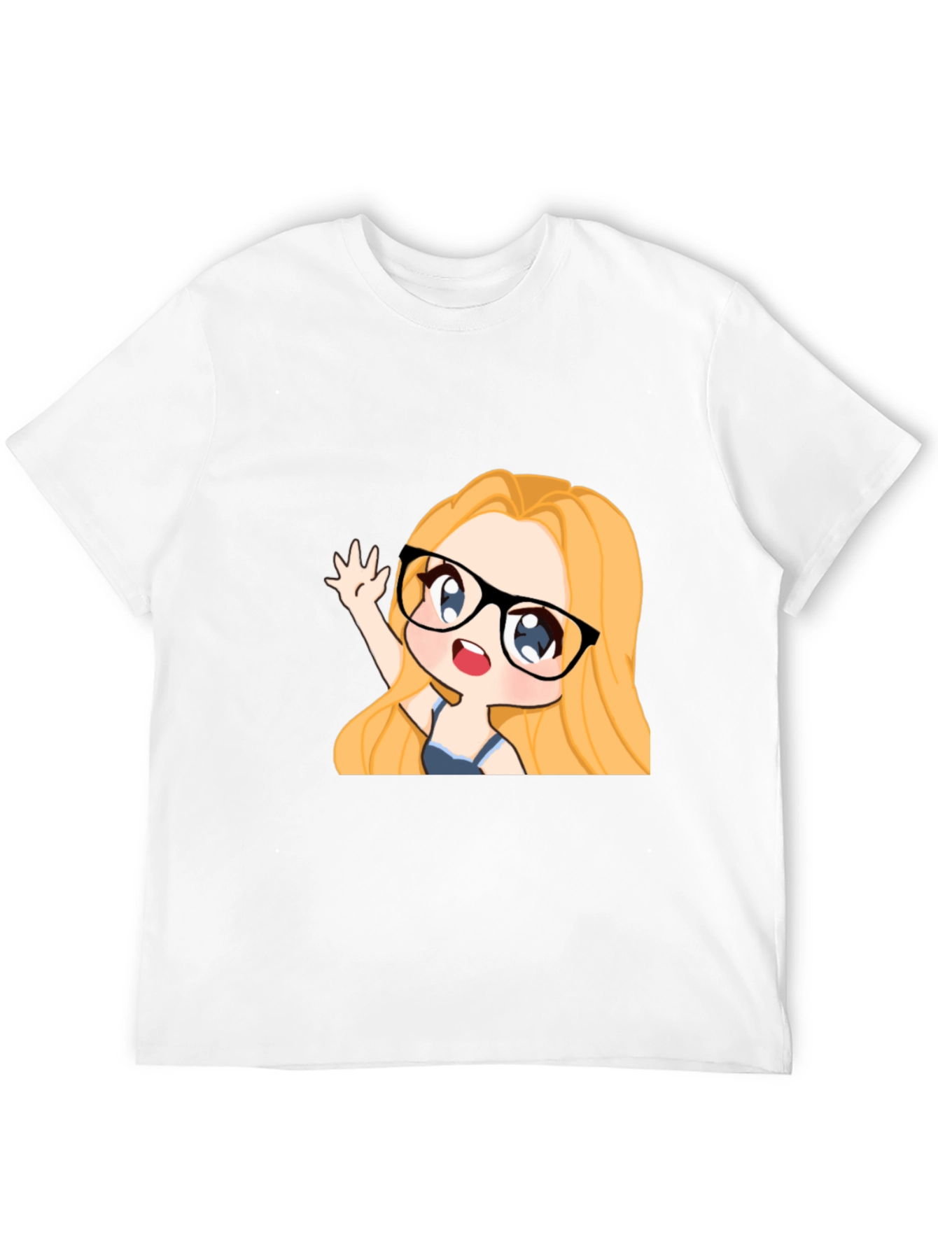 Anime Girl Graphic Tee - Black Cotton Casual T-Shirt