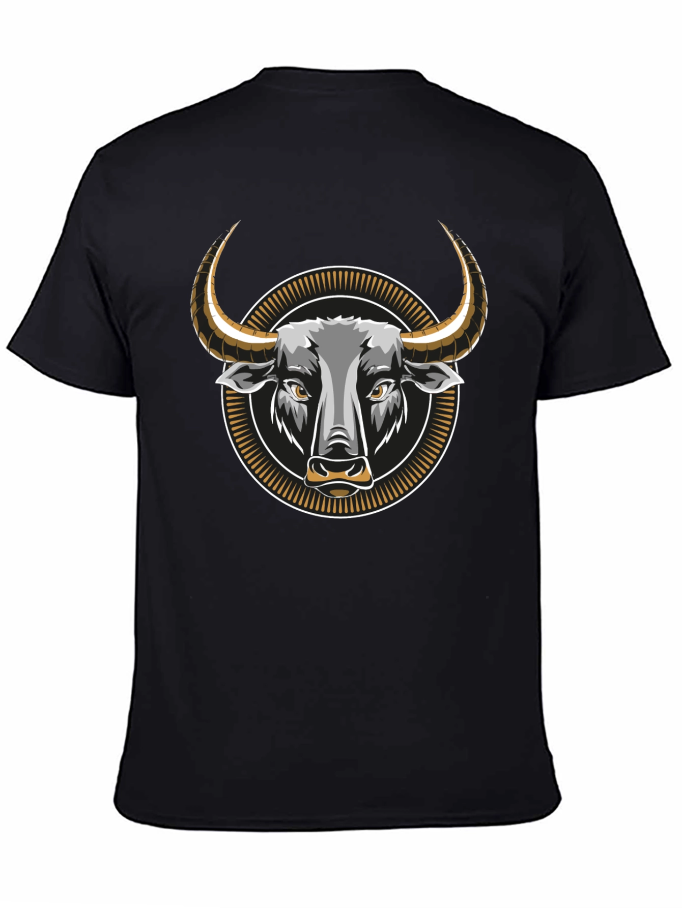 Bull Graphic Tee - Black Cotton Blend T-Shirt