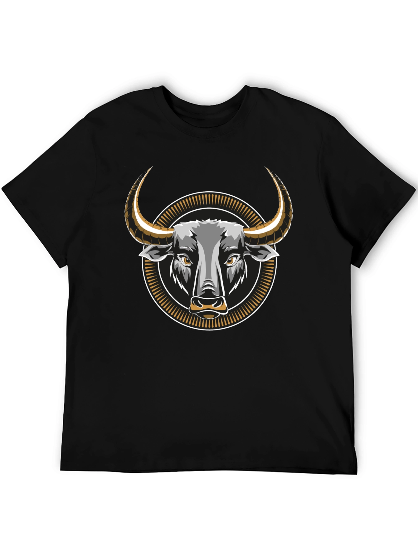 Bull Graphic Tee - Black Cotton Blend T-Shirt
