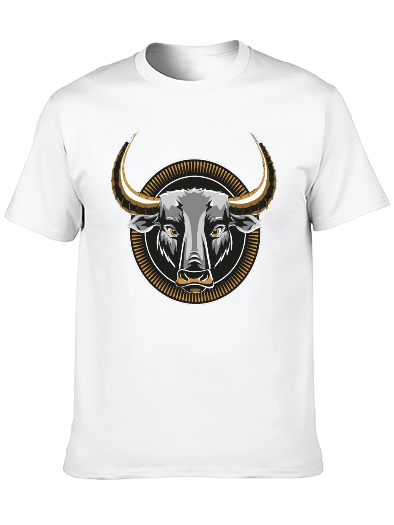 Bull Graphic Tee - Black Cotton Blend T-Shirt