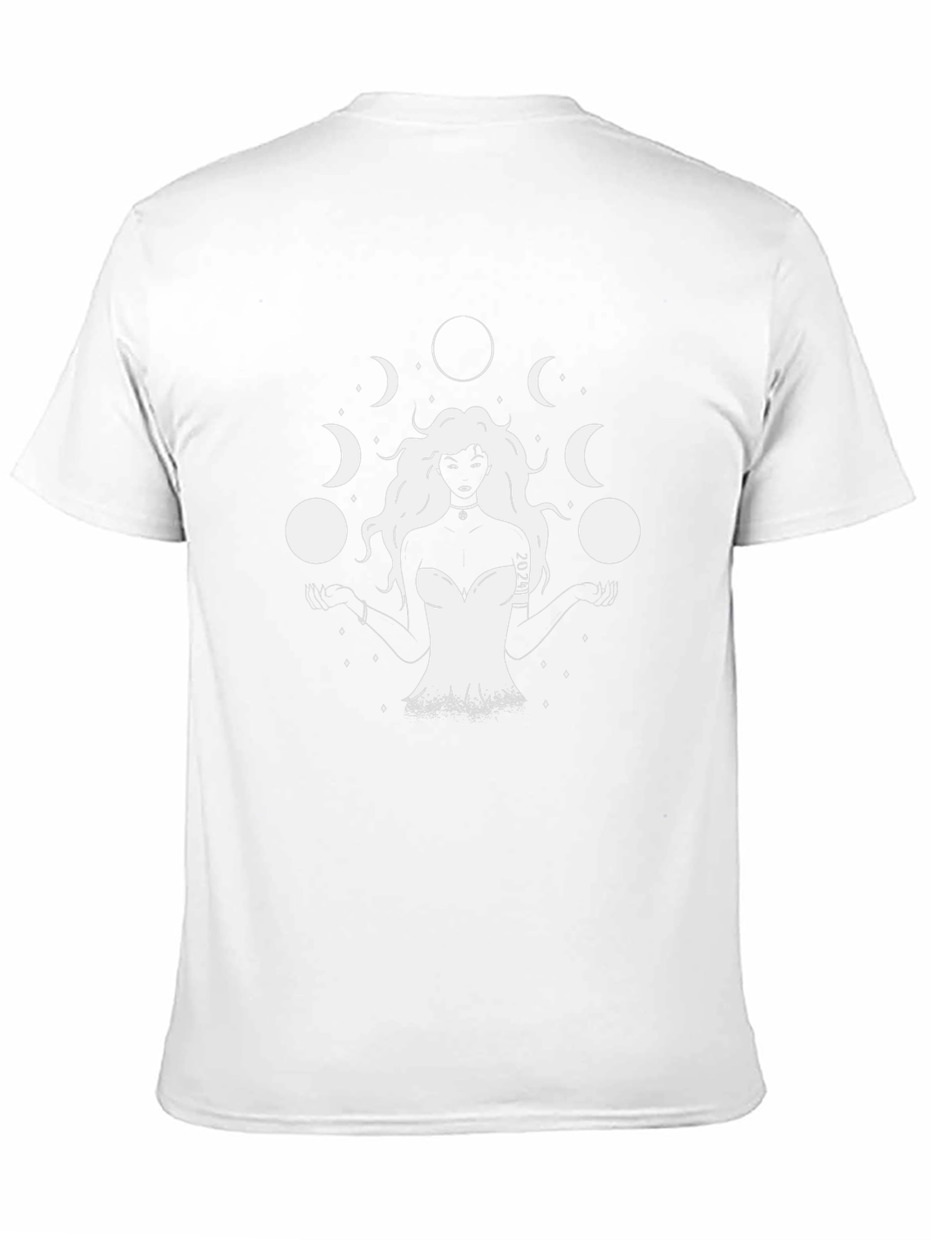 Moon Goddess Graphic Tee - Black Cotton T-Shirt