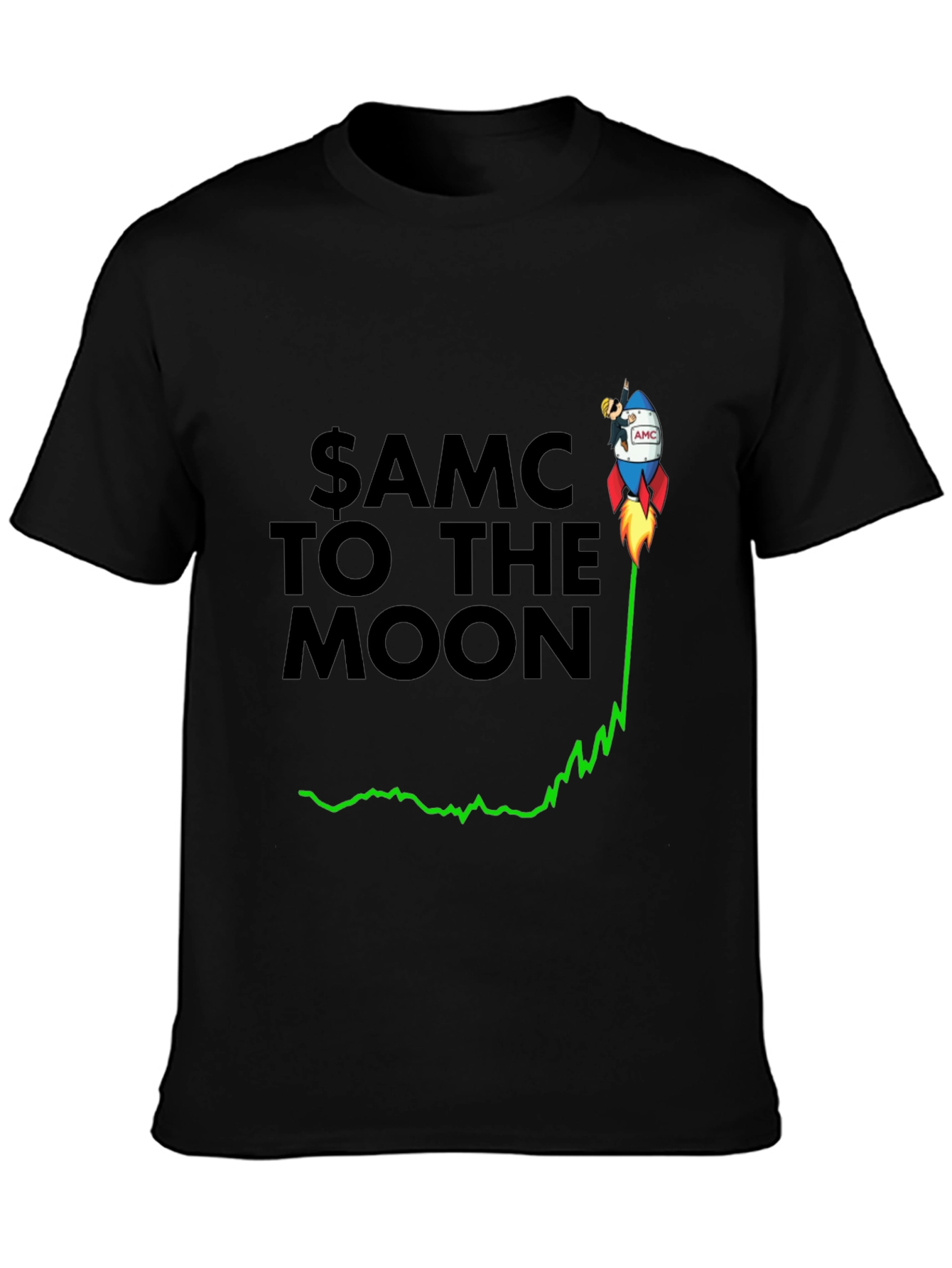 AMC to the Moon Black Graphic Tee