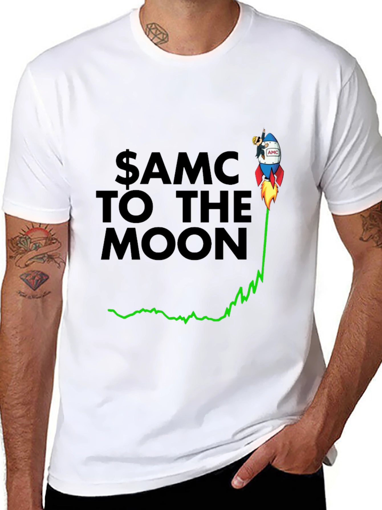 AMC to the Moon Black Graphic Tee