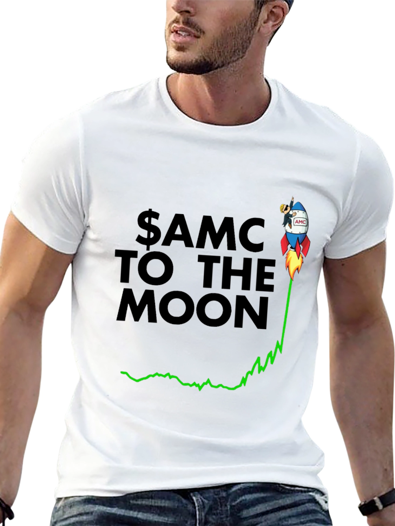 AMC to the Moon Black Graphic Tee