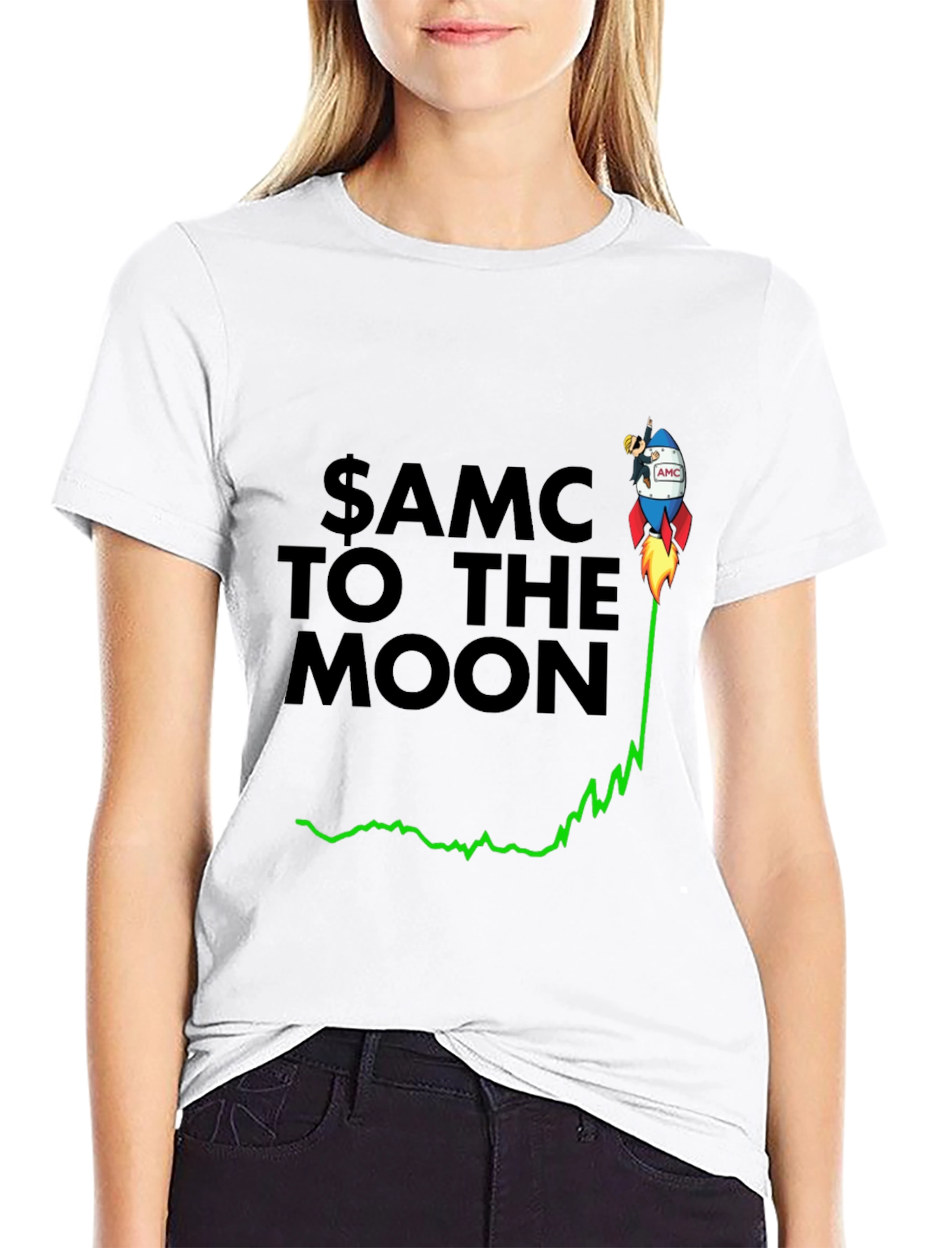 AMC to the Moon Black Graphic Tee