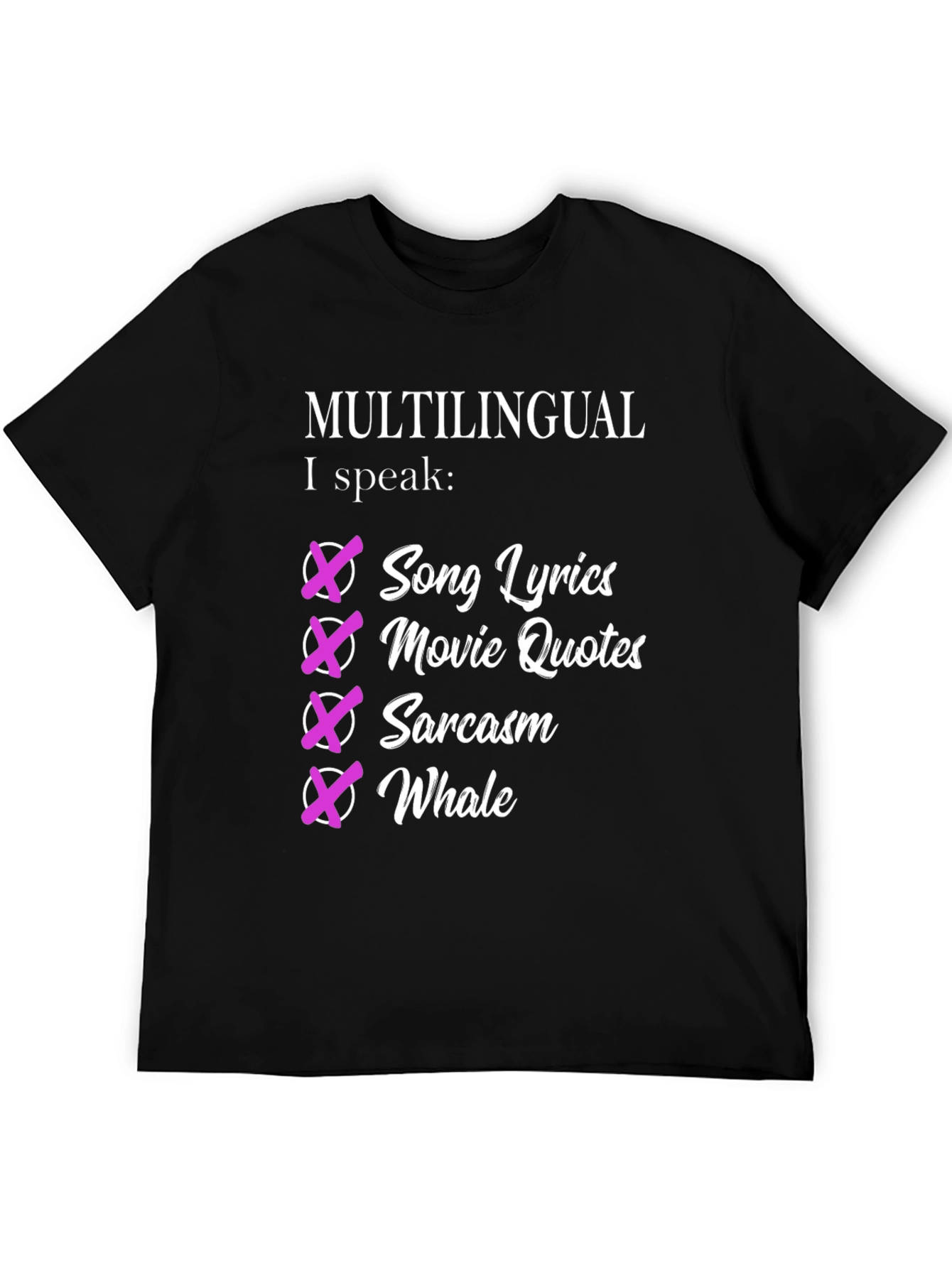 Multilingual Humorous Graphic T-Shirt