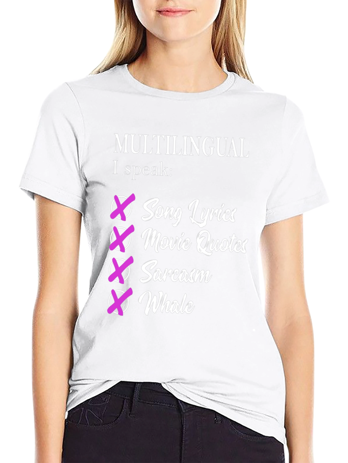 Multilingual Humorous Graphic T-Shirt