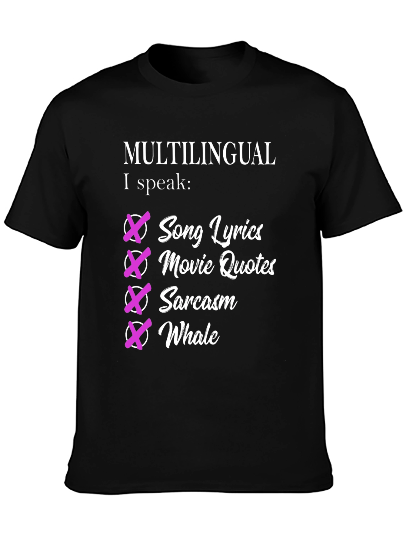 Multilingual Humorous Graphic T-Shirt