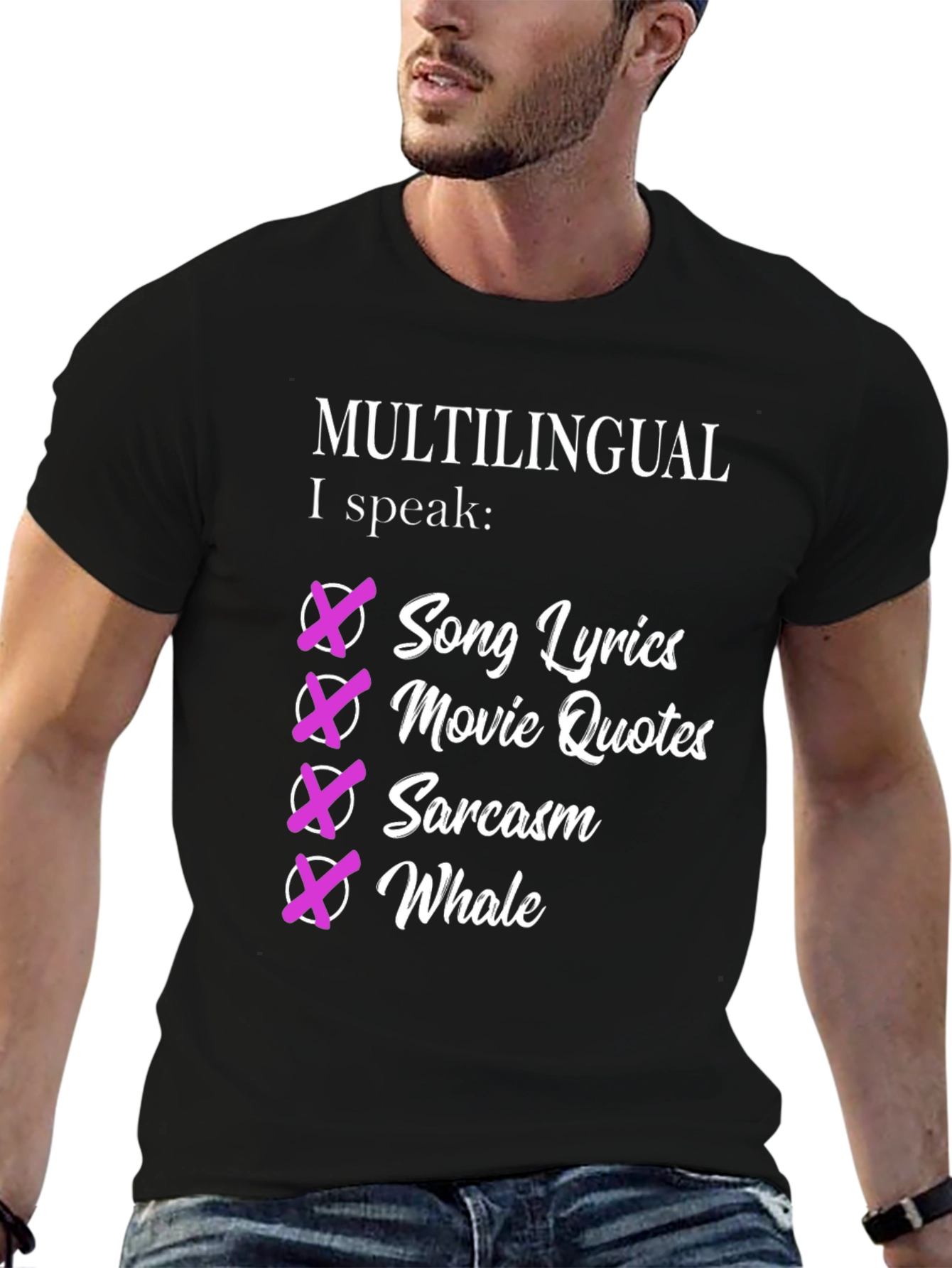 Multilingual Humorous Graphic T-Shirt