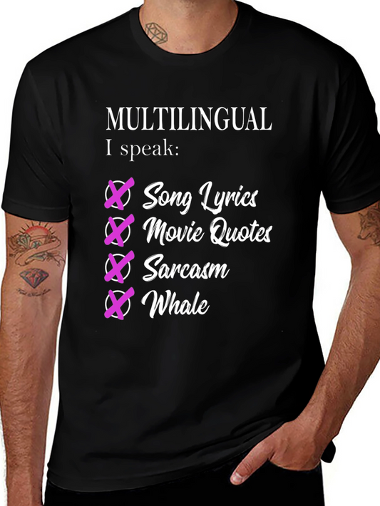 Multilingual Humorous Graphic T-Shirt
