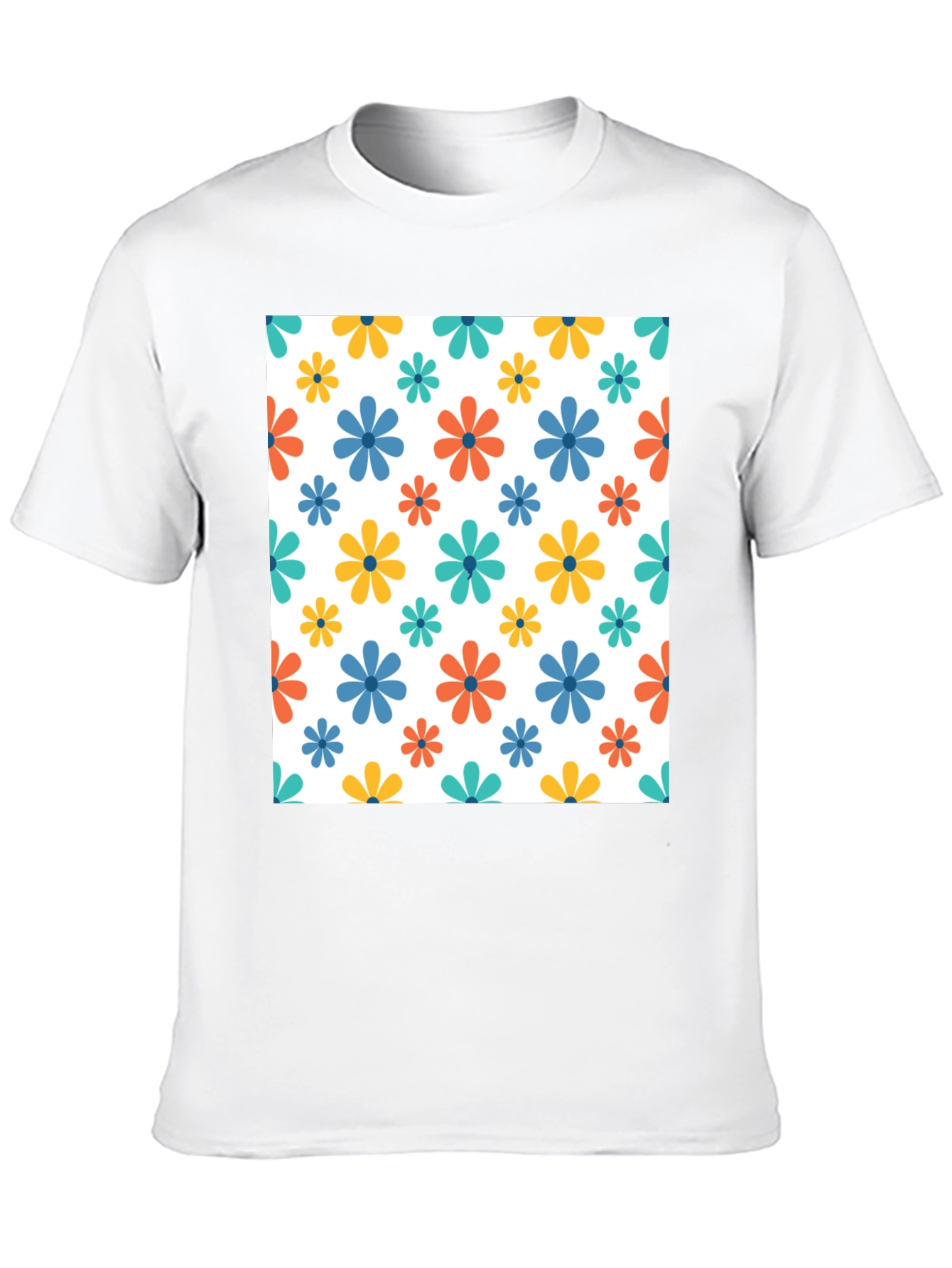 Floral Patterned Black T-Shirt