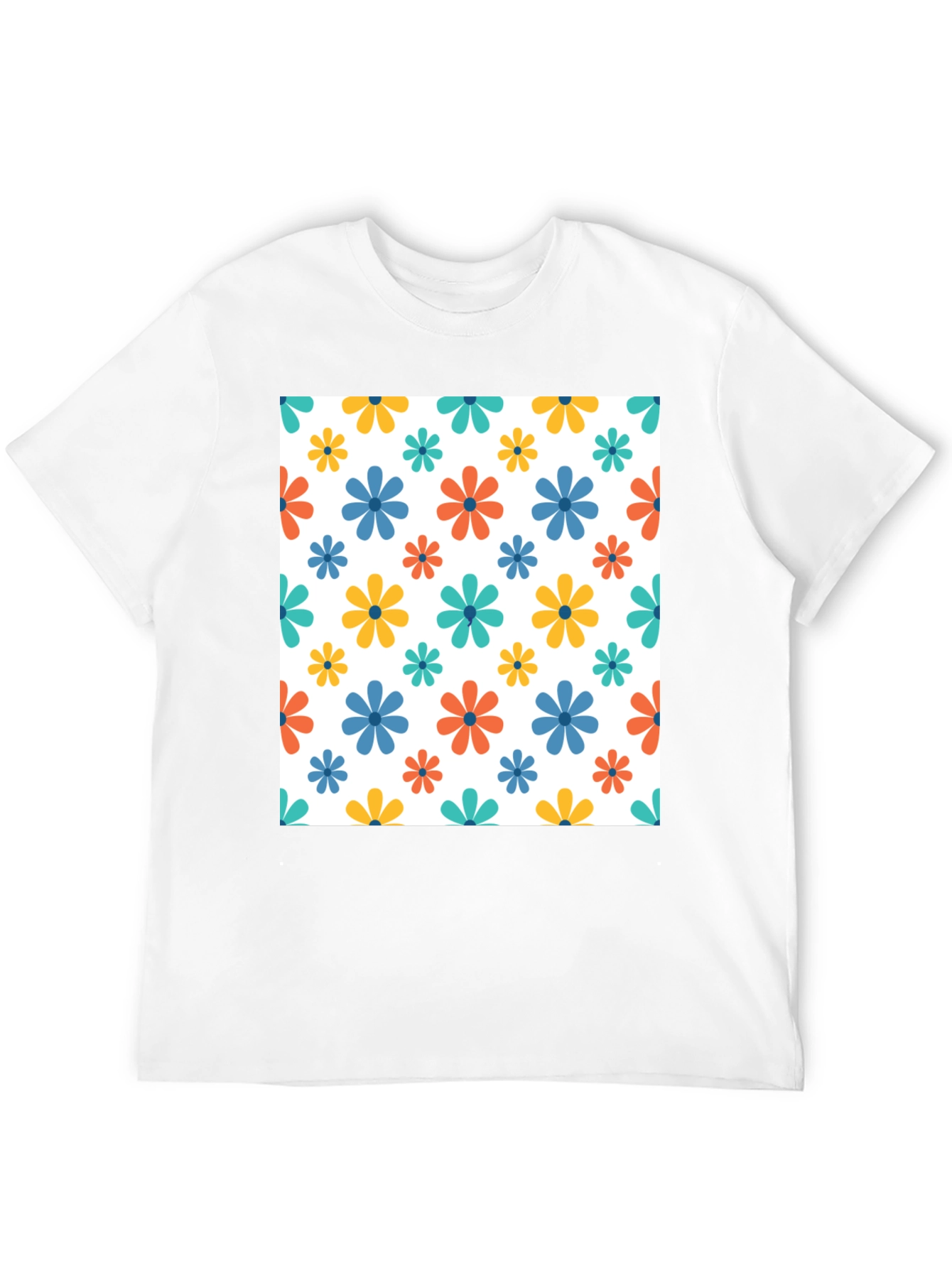 Floral Patterned Black T-Shirt