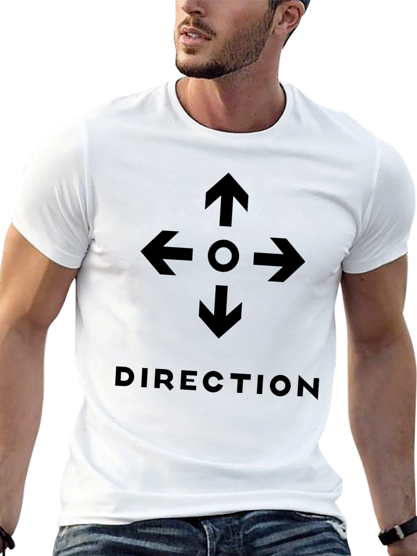 Direction Arrows Graphic Tee - Modern Compass Design
