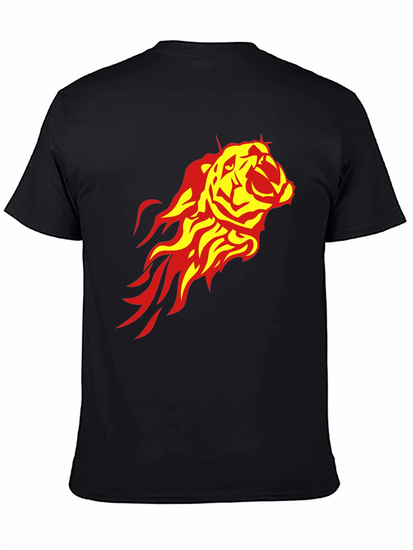 Fiery Tiger Graphic Tee - Black Casual Shirt